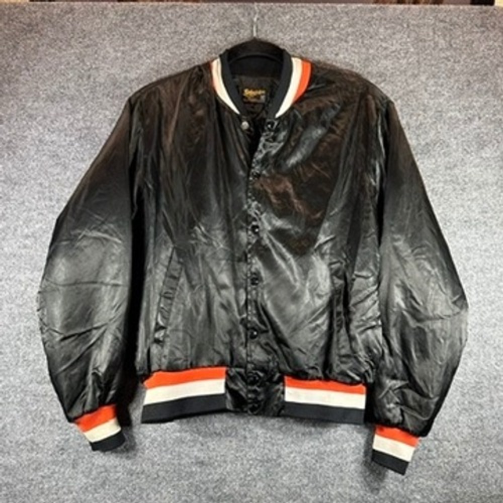 Vintage 80s Swingster Bomber Jacket Black Alaska Rescue XL Workwear Gorpcore USA